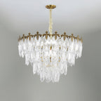Vintage Glass Leaf Chandelier
