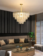 Vintage Glass Leaf Chandelier
