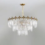 Vintage Glass Leaf Chandelier