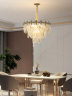 Vintage Glass Leaf Chandelier