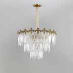 Vintage Glass Leaf Chandelier