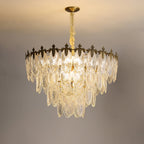 Vintage Glass Leaf Chandelier