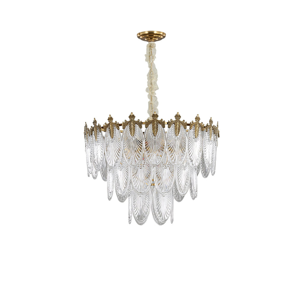 Vintage Glass Leaf Chandelier