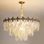 Vintage Glass Leaf Chandelier
