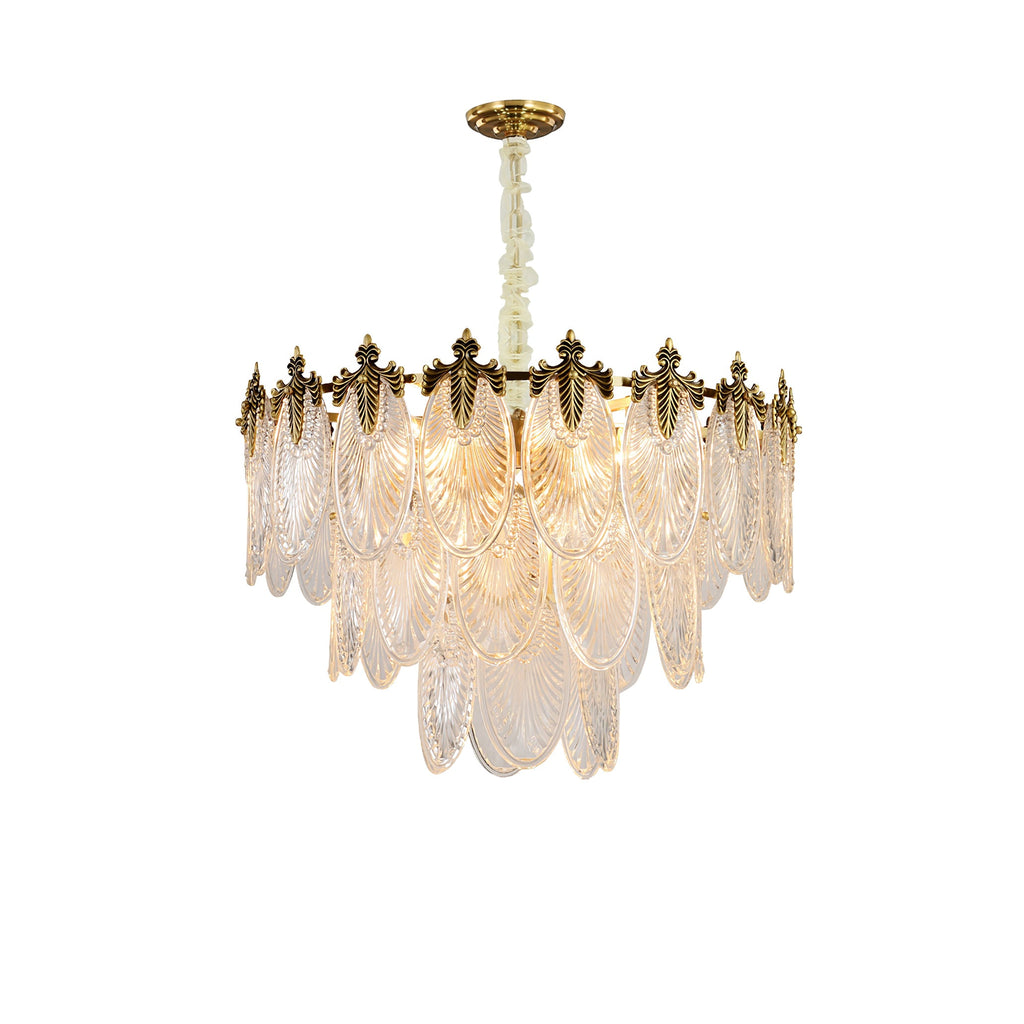 Vintage Glass Leaf Chandelier