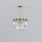Vintage Glass Leaf Chandelier