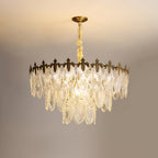 Vintage Glass Leaf Chandelier