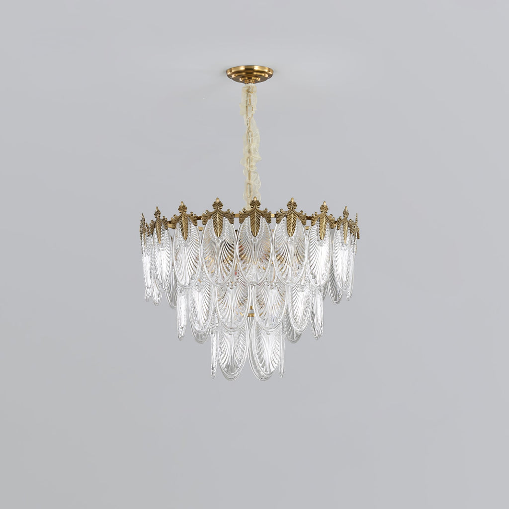 Vintage Glass Leaf Chandelier