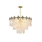 Vintage Glass Leaf Chandelier