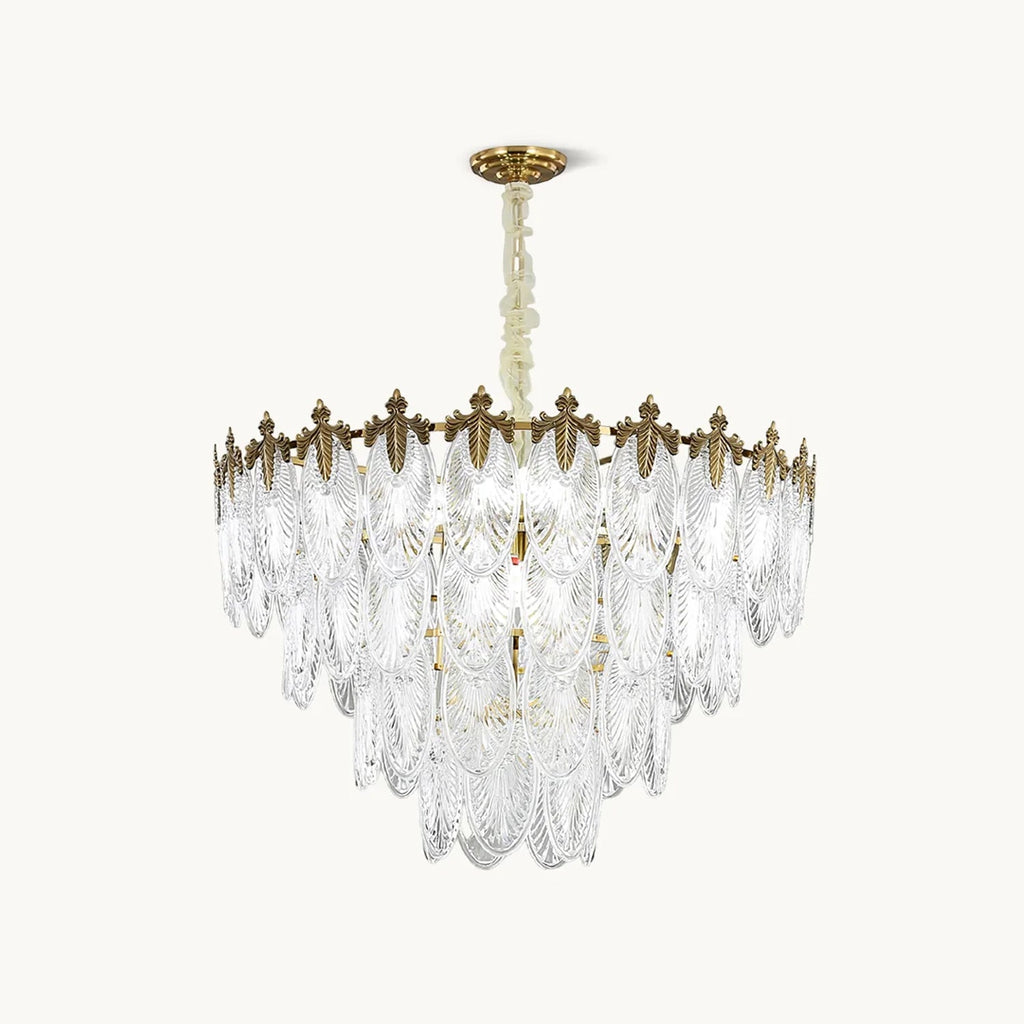 Vintage Glass Leaf Chandelier