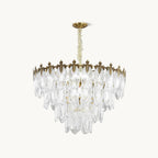Vintage Glass Leaf Chandelier