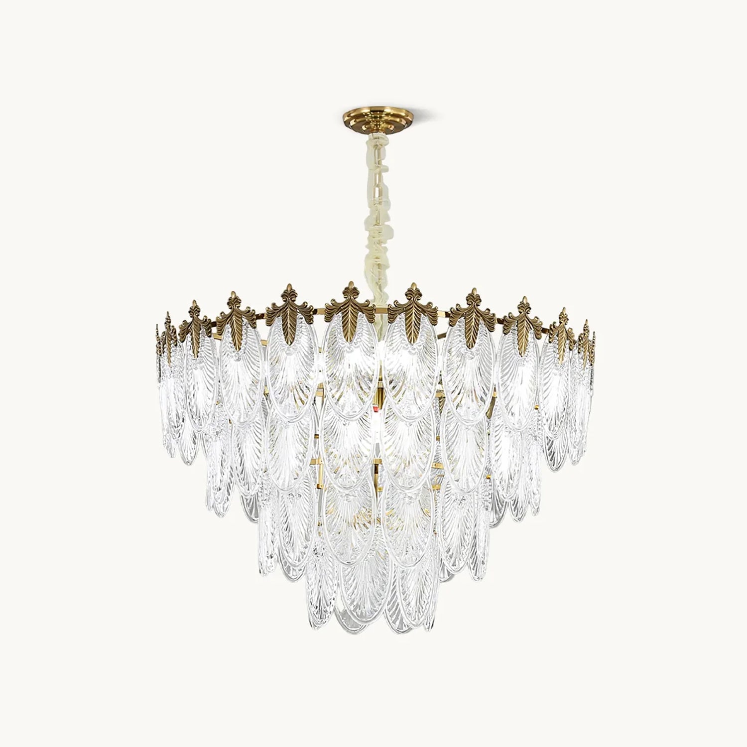 Vintage Glass Leaf Chandelier