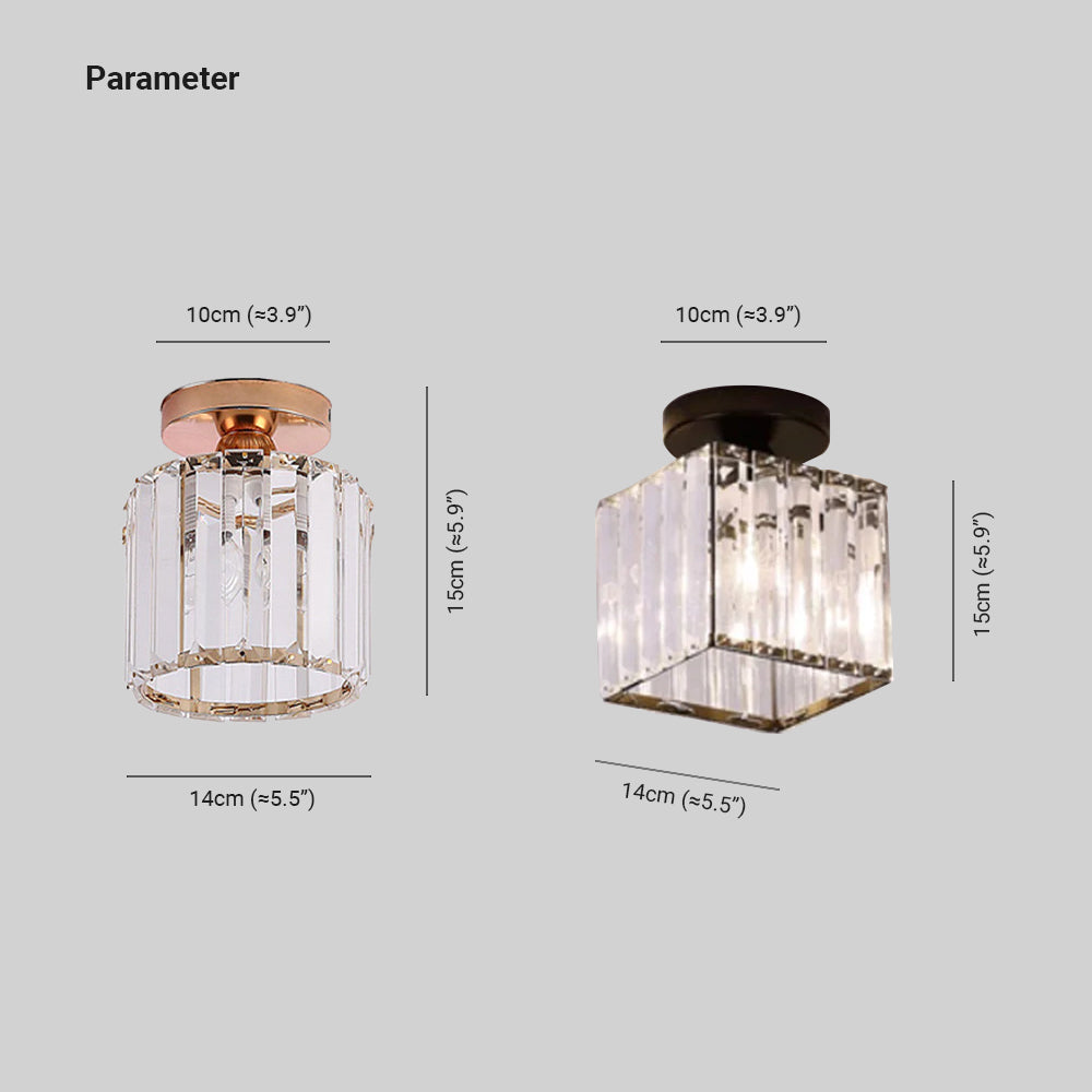 Valentina Simple Ceiling Light Black Silver/Gold Metal/Crystal Corridor