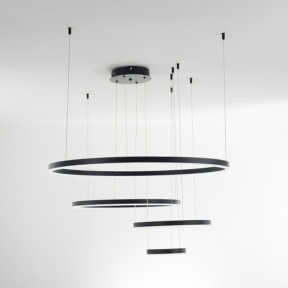 Arisha Pendant Light Tir-Circle Ring Modern Black/Gold/Coffee Metal Bedroom