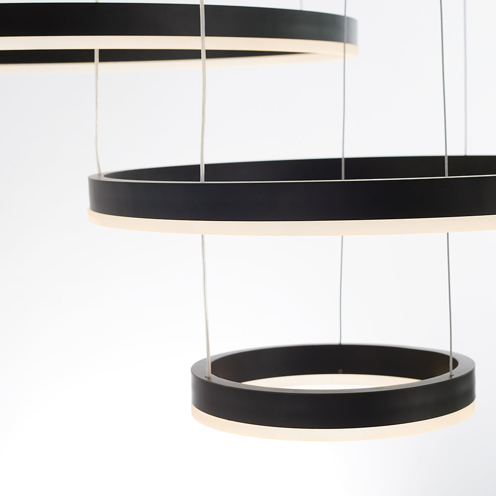 Arisha Pendant Light Tir-Circle Ring Modern Black/Gold/Coffee Metal Bedroom