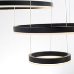 Arisha Pendant Light Tir-Circle Ring Modern Black/Gold/Coffee Metal Bedroom