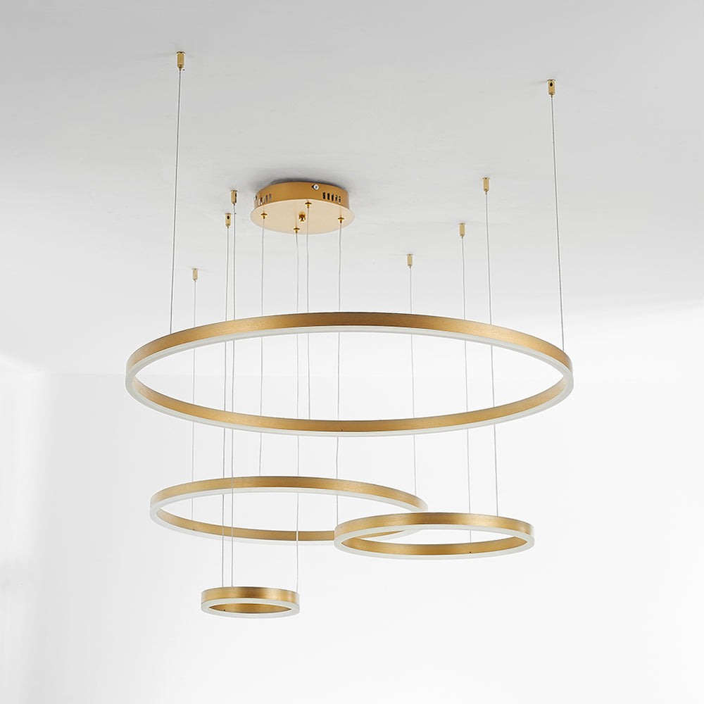 Arisha Pendant Light Tir-Circle Ring Modern Black/Gold/Coffee Metal Bedroom