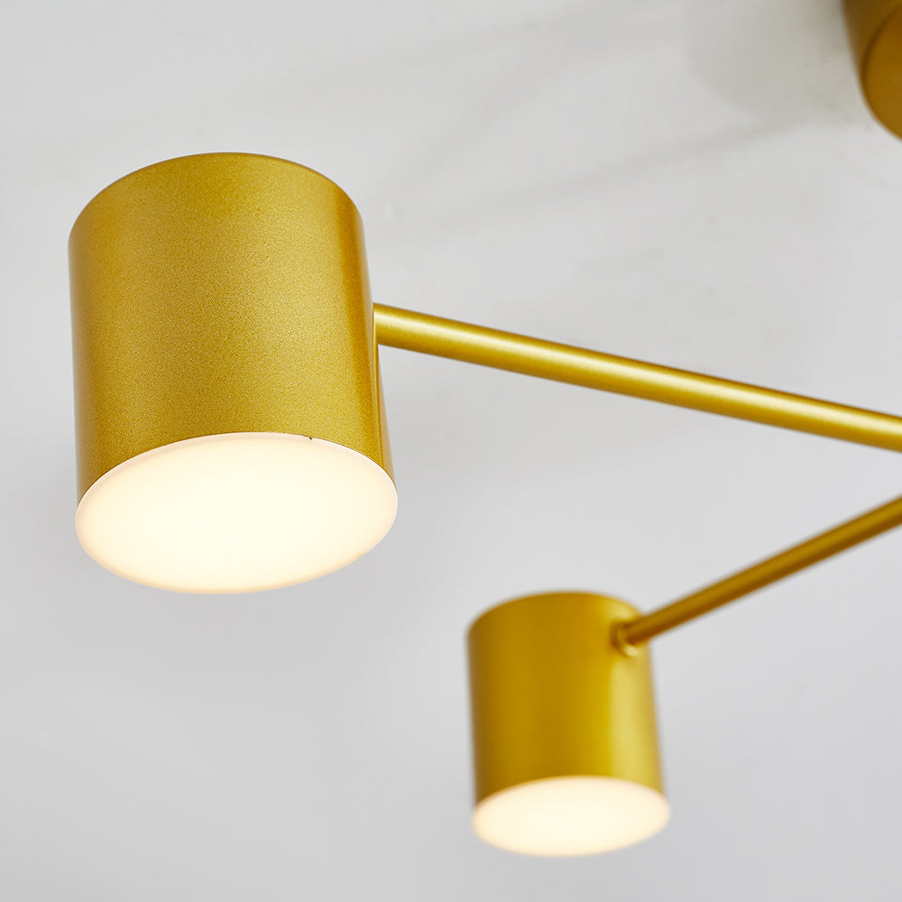 Quor LED Flush Ceiling Light, Black/White/Gold 6 Head