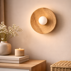 Damarion - Japanese Retro Round Wooden Wall Lamp Nordic
