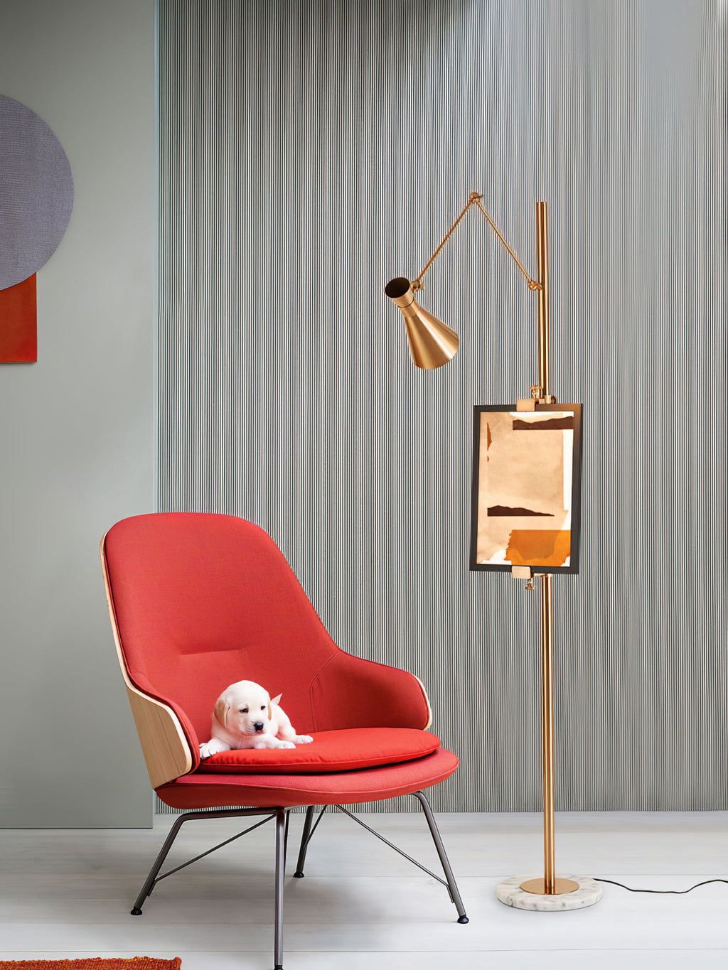 With Frame Support Floor Lamp