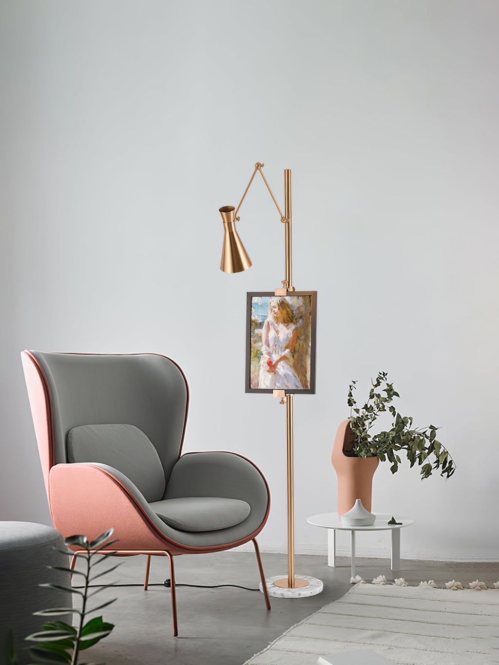 With Frame Support Floor Lamp