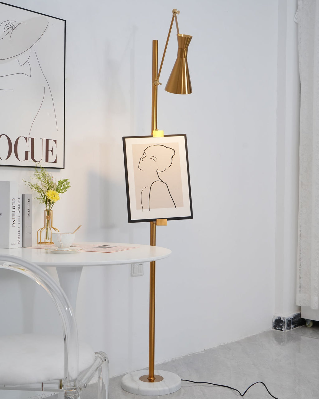 With Frame Support Floor Lamp