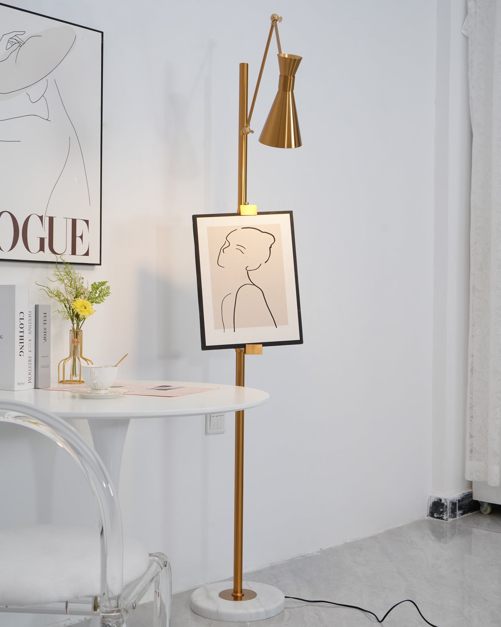 With Frame Support Floor Lamp