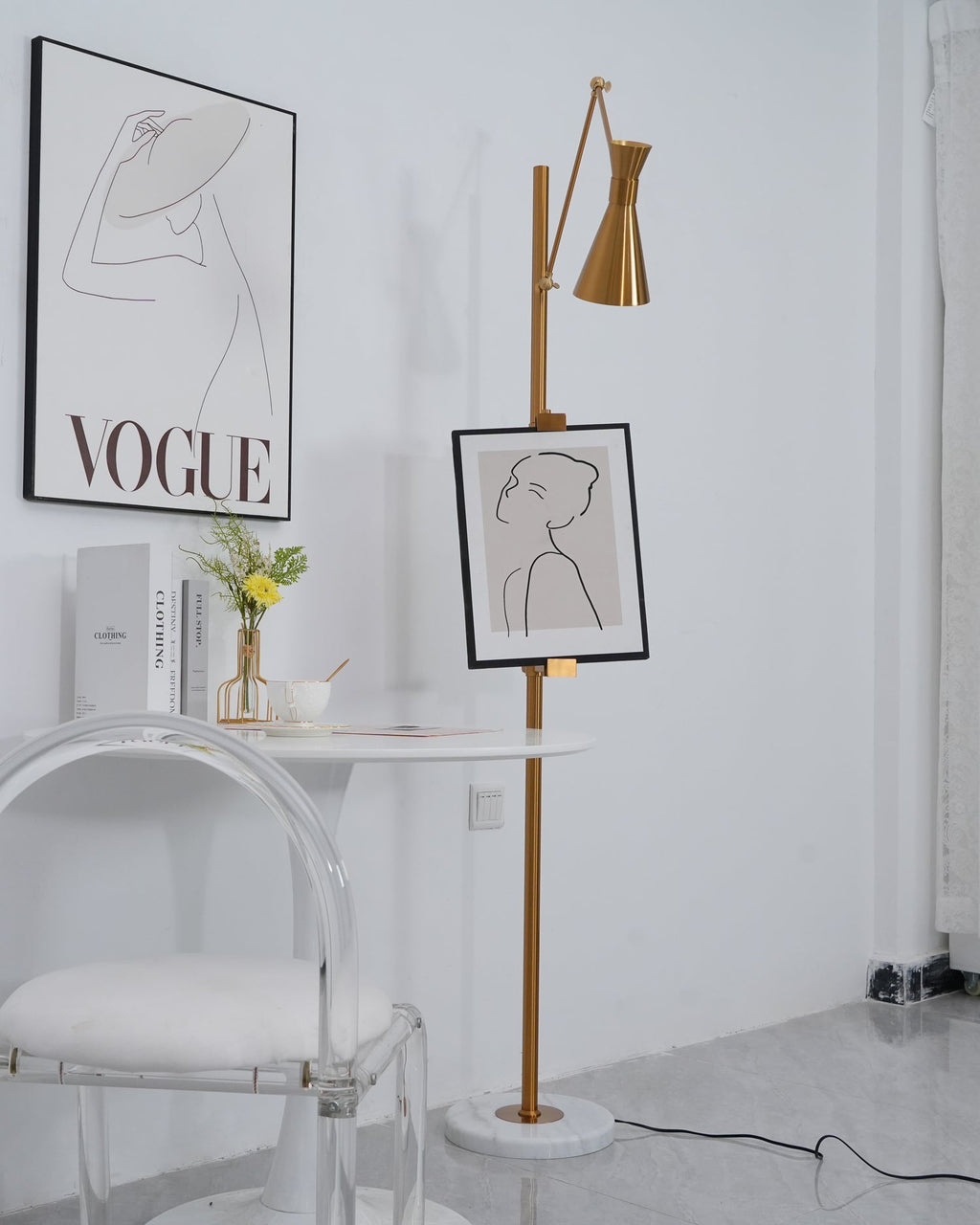 With Frame Support Floor Lamp