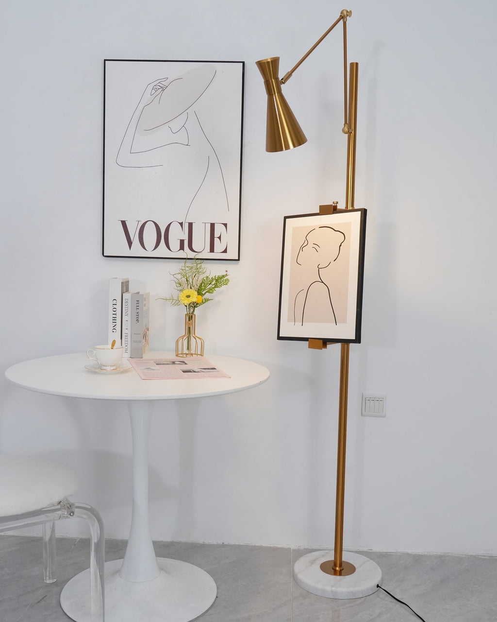 With Frame Support Floor Lamp