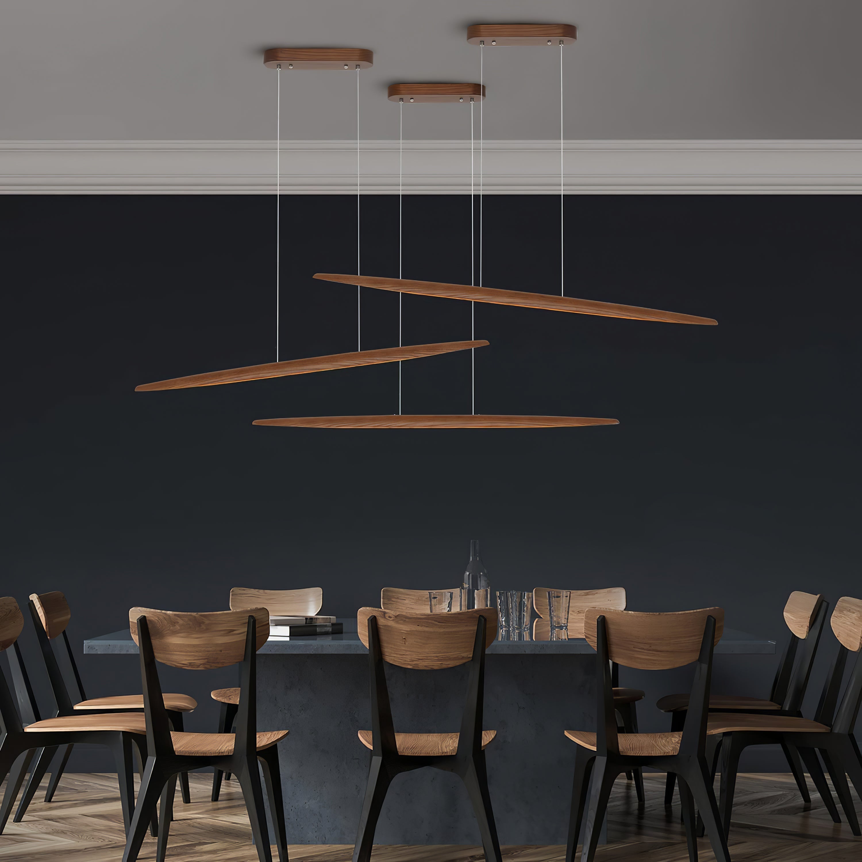 Wood Horizontal Pendant Light