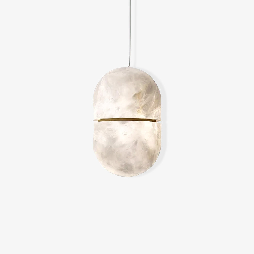 Strata Alabaster Capsule-Shape Pendant Light
