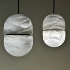 Strata Alabaster Capsule-Shape Pendant Light