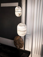 Strata Alabaster Capsule-Shape Pendant Light
