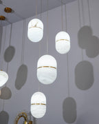 Strata Alabaster Capsule-Shape Pendant Light