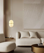 Strata Alabaster Capsule-Shape Pendant Light