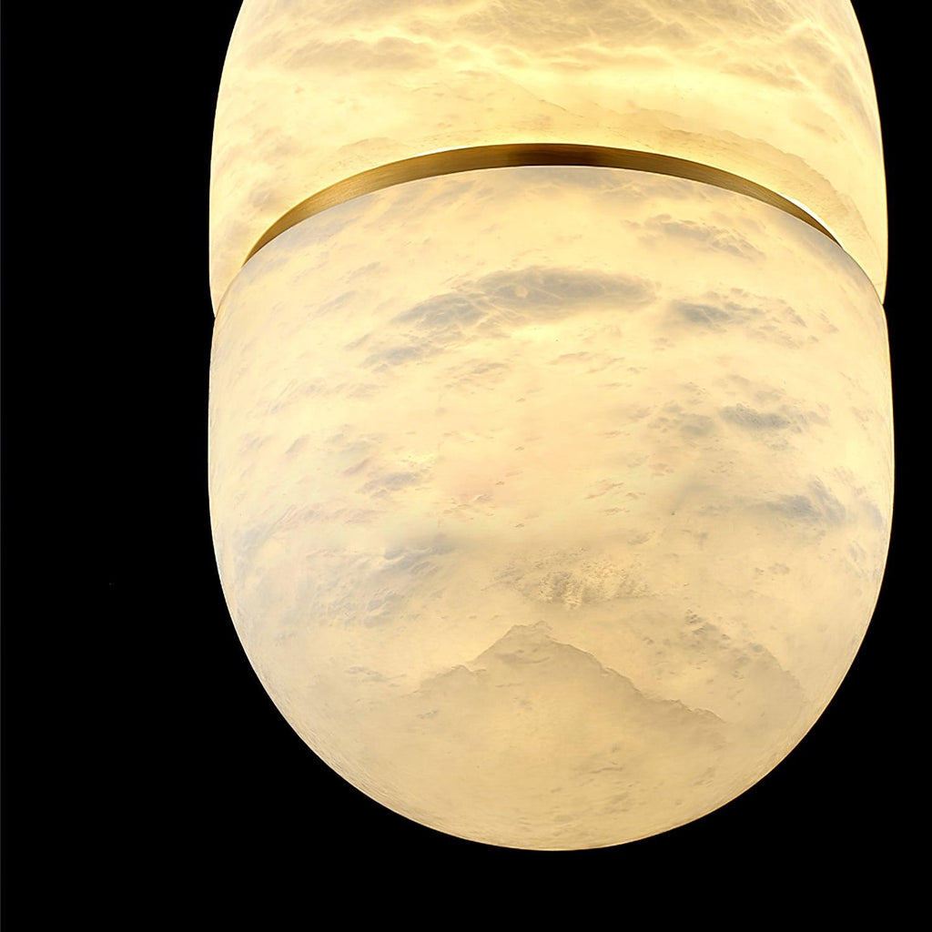 Strata Alabaster Capsule-Shape Pendant Light