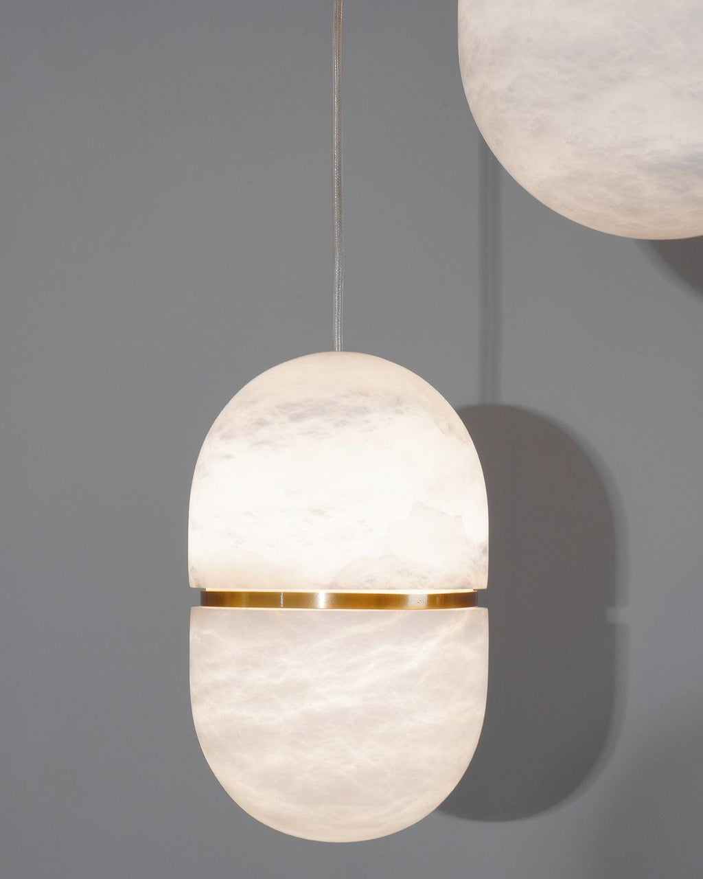Strata Alabaster Capsule-Shape Pendant Light