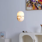Strata Alabaster Capsule-Shape Pendant Light