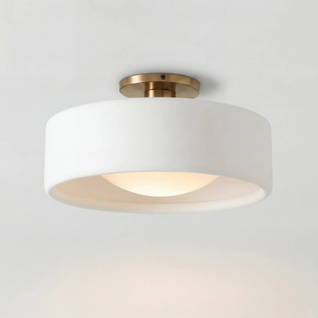 Zora Minimalist Porcelain Mount Ceiling Light