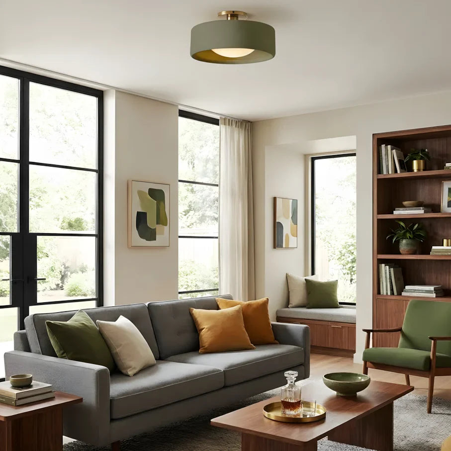 Zora Minimalist Porcelain Mount Ceiling Light