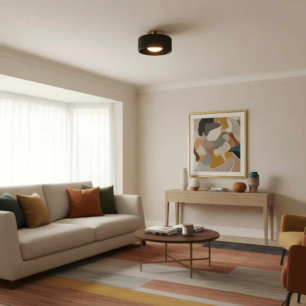 Zora Minimalist Porcelain Mount Ceiling Light