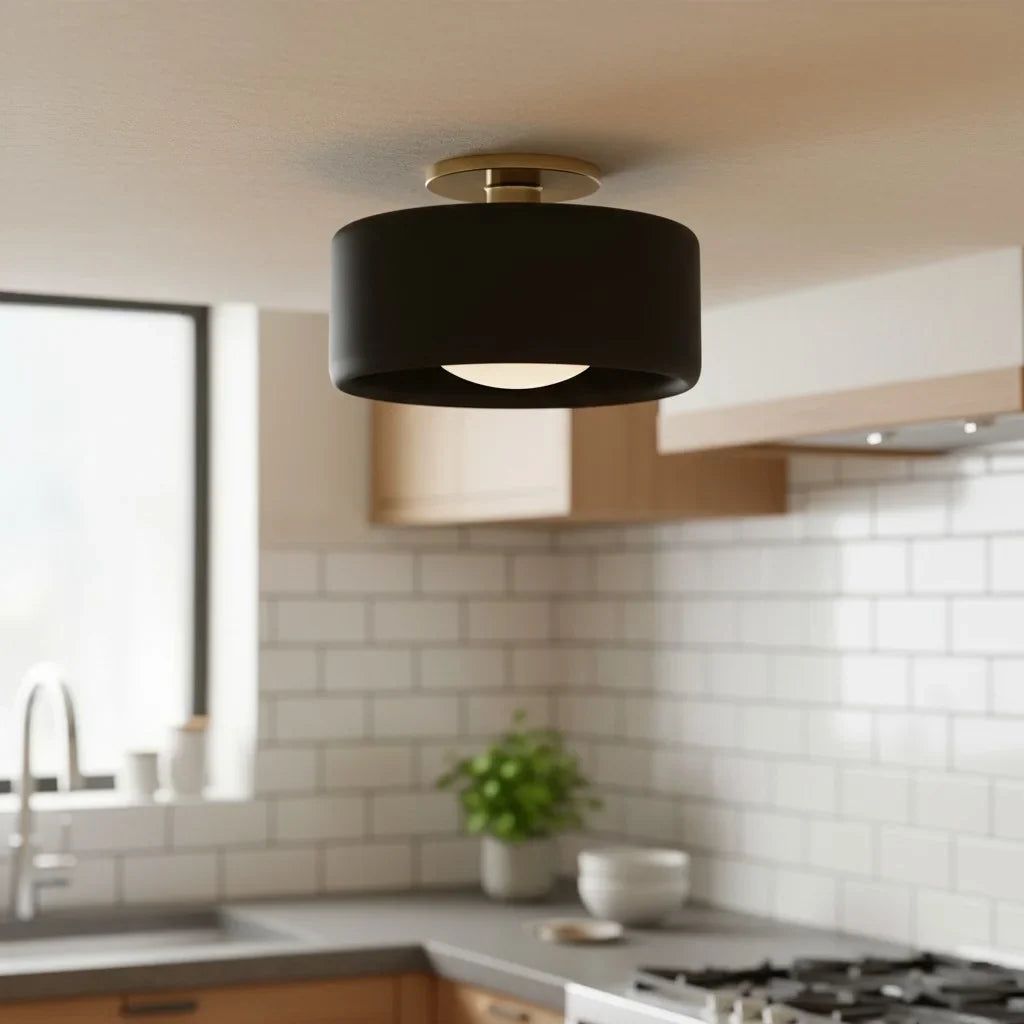 Zora Minimalist Porcelain Mount Ceiling Light