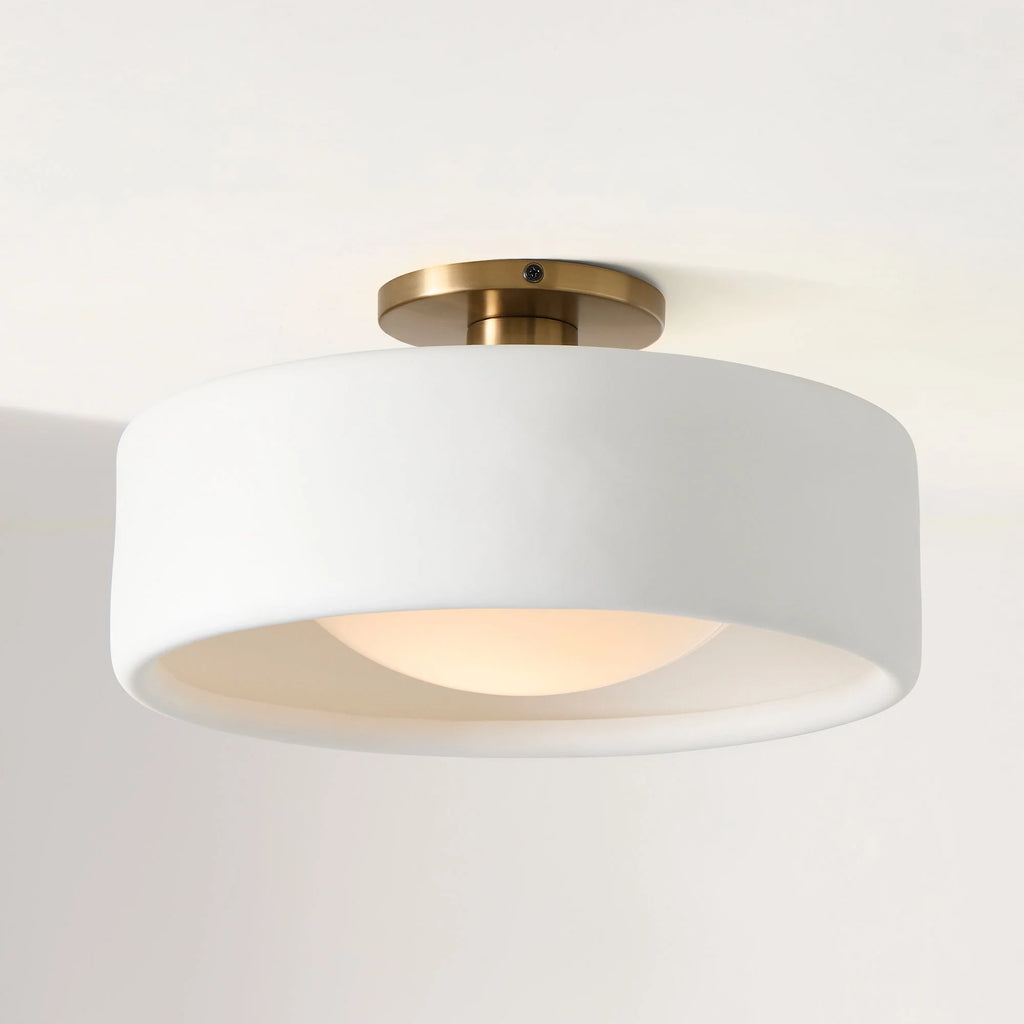 Zora Minimalist Porcelain Mount Ceiling Light