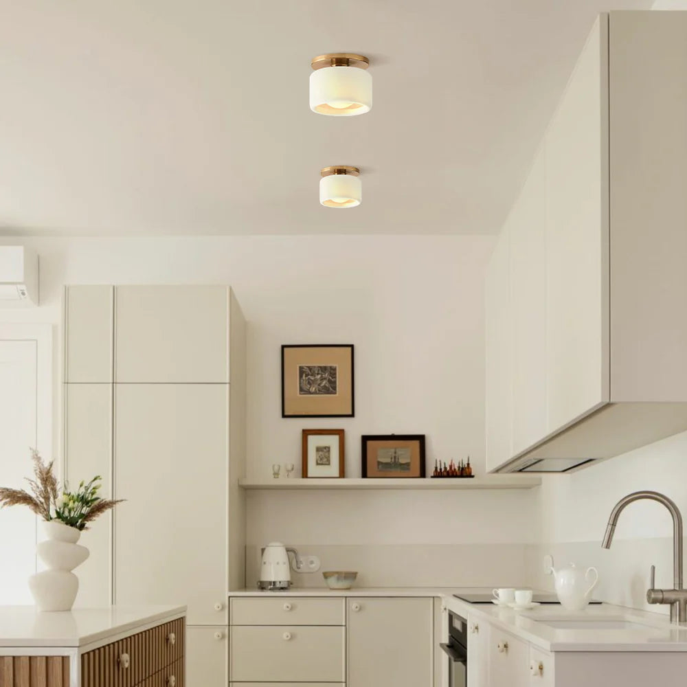 Zora Minimalist Porcelain Mount Ceiling Light