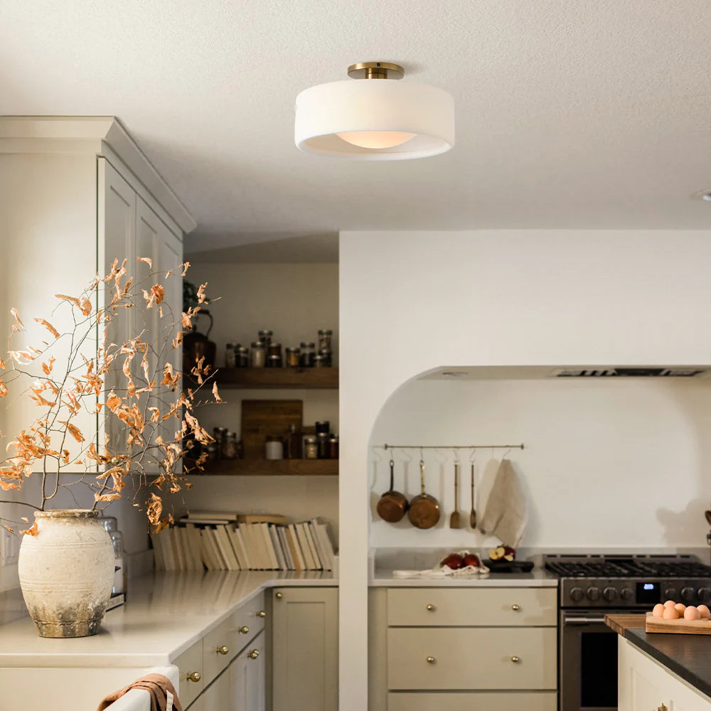 Zora Minimalist Porcelain Mount Ceiling Light