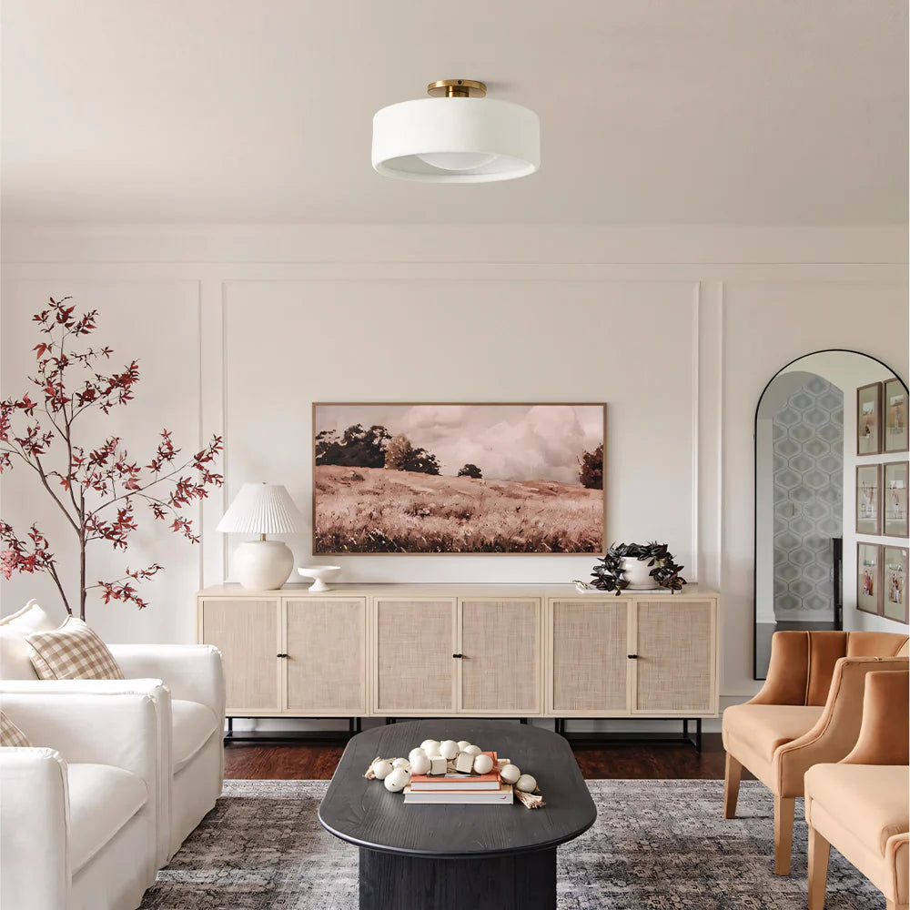 Zora Minimalist Porcelain Mount Ceiling Light