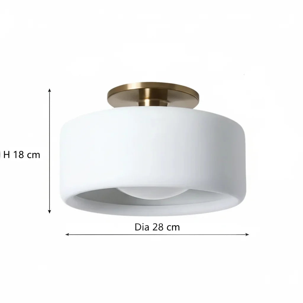 Zora Minimalist Porcelain Mount Ceiling Light