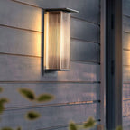 Yerin Modern Square Outdoor Wall Sconce Metal Acrylic Brown Terrace