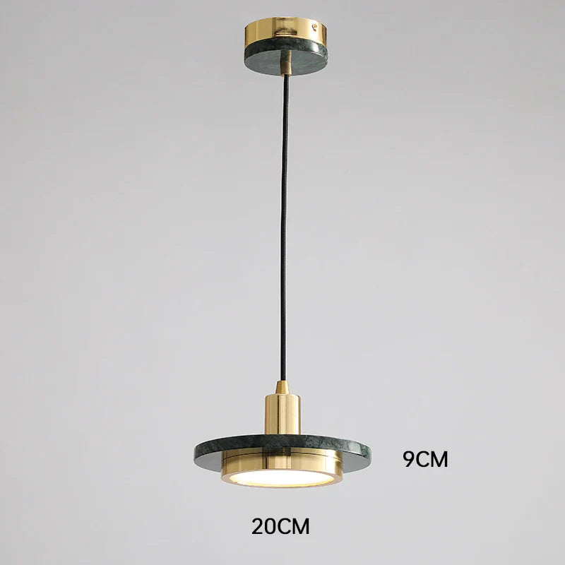 Modern Hanging Lamp with Marble Style Detail