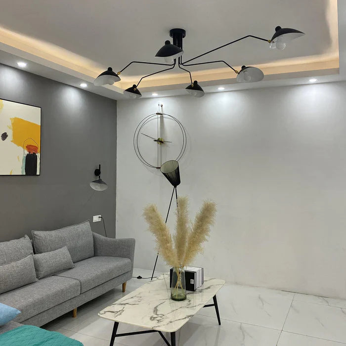 Black Ceiling Lamp with Rotating Arms – Modern Design